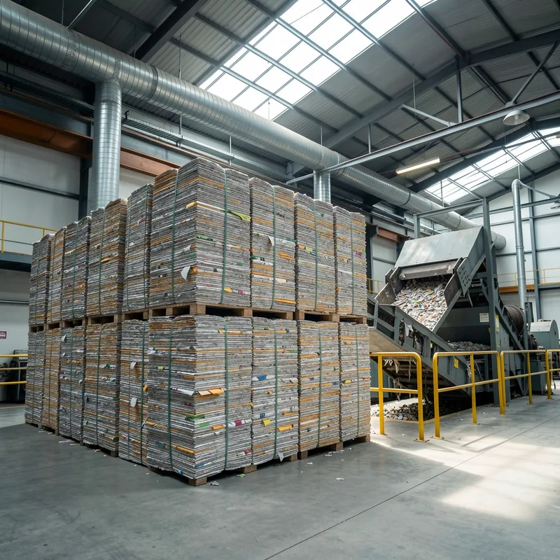 Flocons gris de ouate de cellulose sortant d&rsquo;un sac ouvert sur un chantier